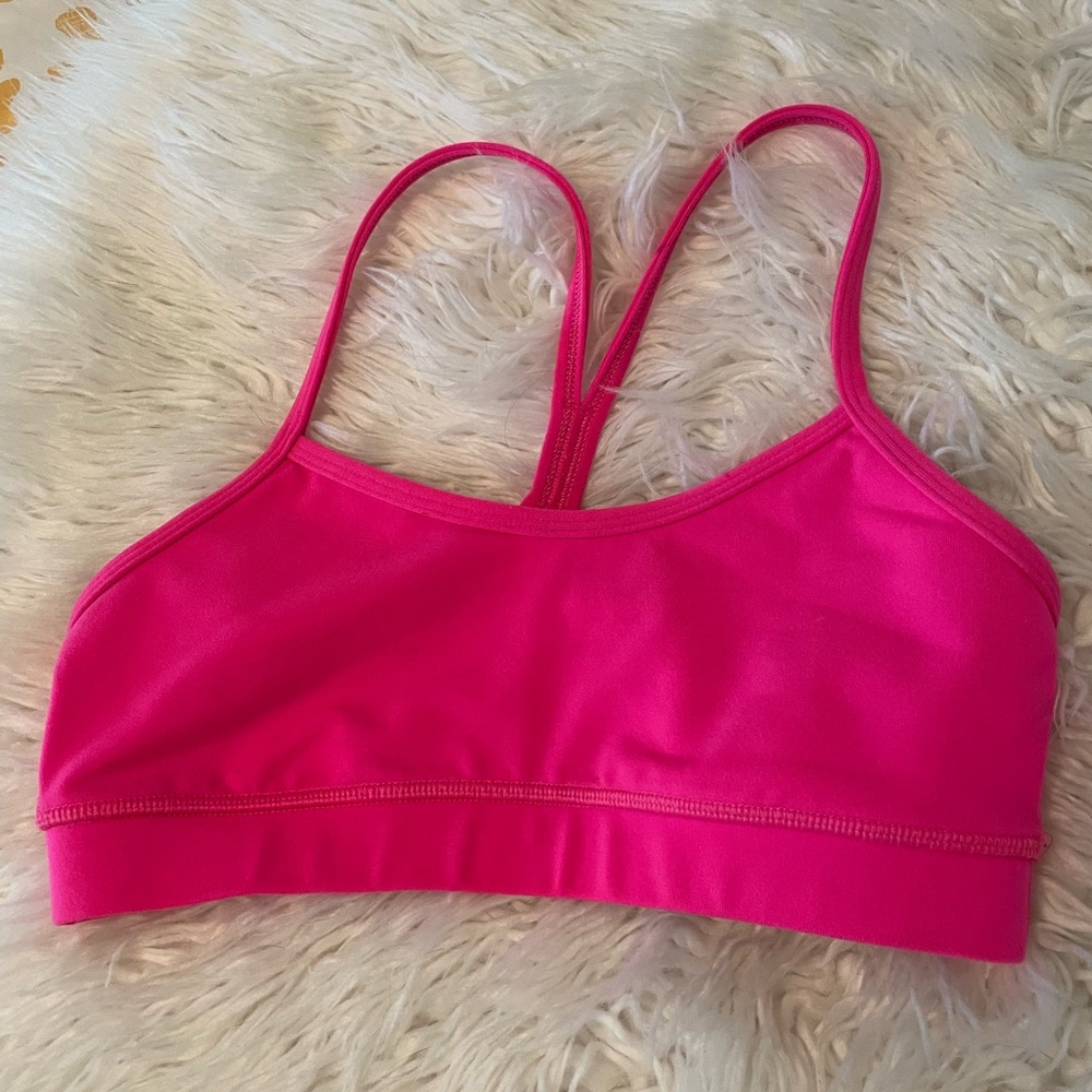 Neon pink lulu lemon sports bra